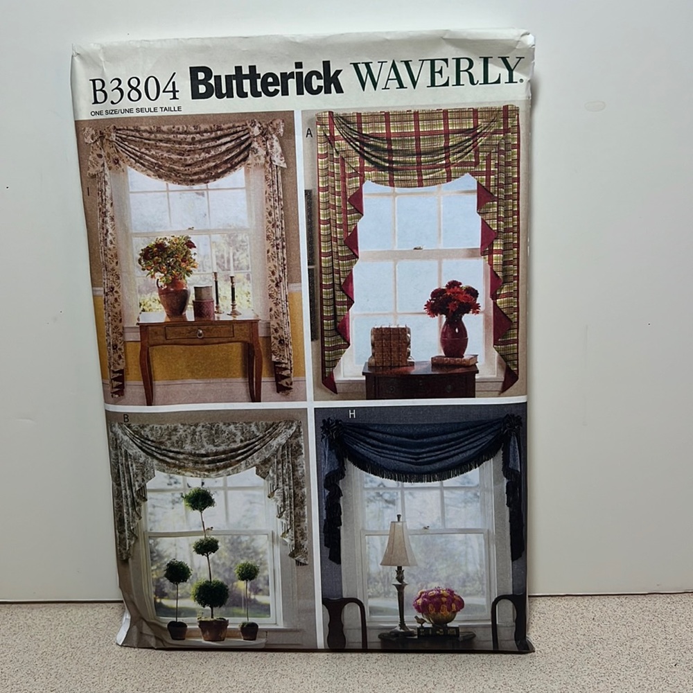 Butterick Waverly sewing patterns B3804 curtains